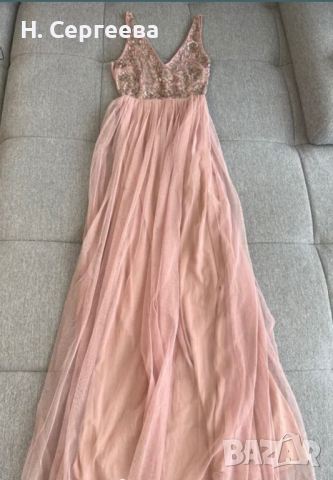 Розова дълга официална бална рокля , снимка 2 - Рокли - 45053833