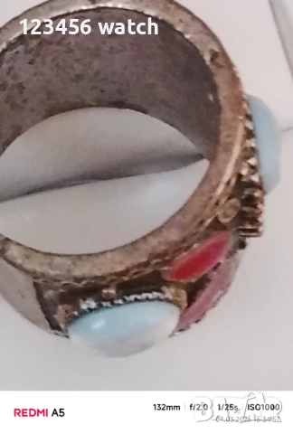 Стари посребрени пръстени със естествен камък, снимка 15 - Антикварни и старинни предмети - 53709696