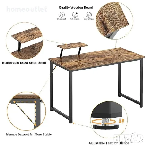 ПРОМОЦИЯ Компютърно / офис бюро, 100см - 10CZWKJK100-FG-D, снимка 5 - Бюра - 49751755