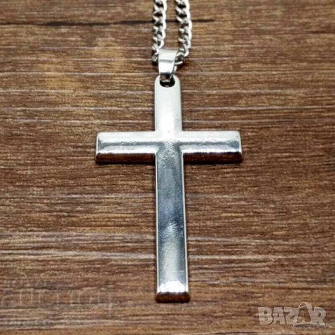 Колие, медальон, кръст, неръждаема стомана, снимка 3 - Колиета, медальони, синджири - 42075412