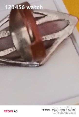 Стари посребрени пръстени със естествен камък, снимка 12 - Антикварни и старинни предмети - 53709696