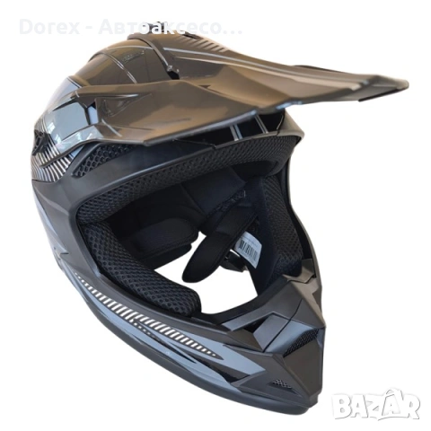 Крос каска за мотор, мотокрос и АТВ - черно-сива M/L, снимка 5 - Аксесоари и консумативи - 54145329