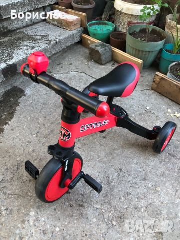 Детско колело 3 в 1 Milly Mally Optimus – Червено
