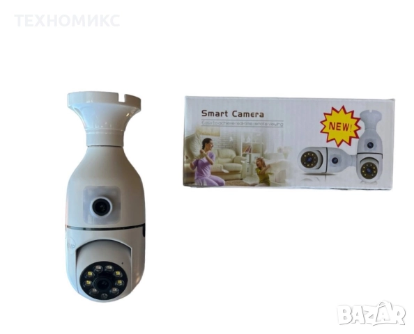 WiFi двойна IP камера – Full HD 1080P, 355° въртене, нощно виждане, снимка 4 - IP камери - 51762756
