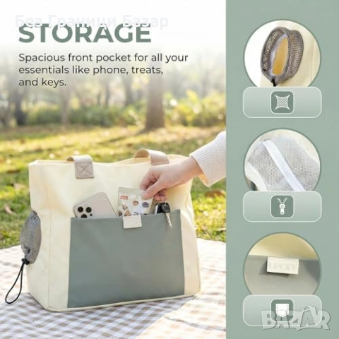 Нова Платнена транспортна чанта за домашен любимец, през рамо, цип, снимка 5 - За кучета - 53696972