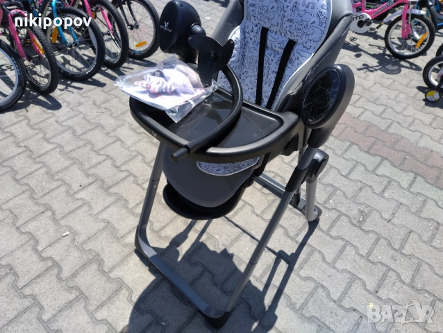 CANGAROO Стол за хранене с функция люлка NIRVANA 2в1 сив, снимка 3 - Проходилки - 53569087