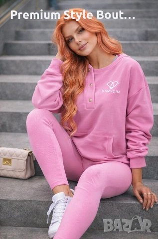 Дамски комплект DANYDIM 3в1 – Oversize суичърт, топ и клин, снимка 2 - Спортни екипи - 53718358