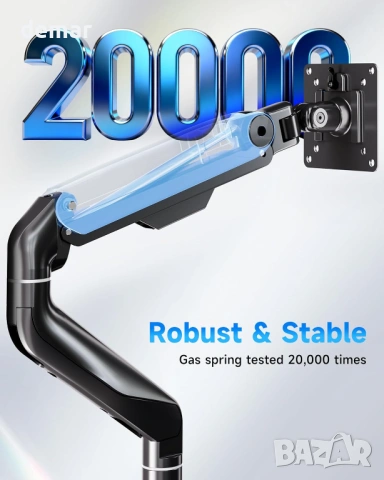 BIZUM стойка за един монитор, регулируема газова пружина, 17"-43", до 15 кг, снимка 7 - Стойки, 3D очила, аксесоари - 53836635