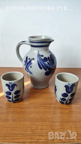 *M.Schilz* Германия голяма кана и две чаши - солна керамика