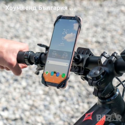 Гумирана стабилна стойка за телефон на мотор или колело, снимка 3 - Части за велосипеди - 45694448