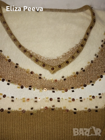 Пуловер с паети, снимка 3 - Блузи с дълъг ръкав и пуловери - 52147818