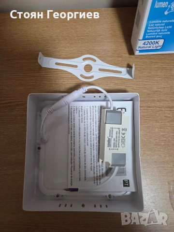 Чисто нов LED повърхностен панел ExtraStar, модел 12W. Мощност: 12W Светлинен поток: 1320 лумена , снимка 2 - Лед осветление - 53263474