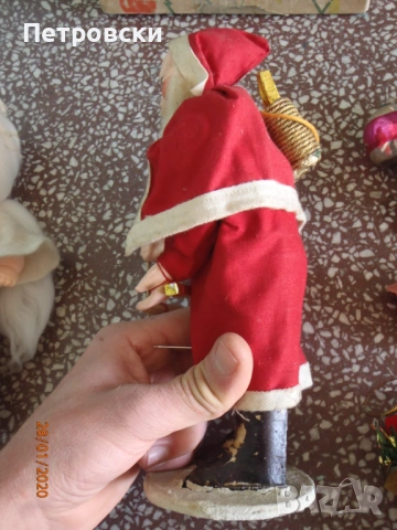 Коледни Дядо Мраз / Съветски Дядо Коледа ретро КУКЛА от 1951г., снимка 4 - Антикварни и старинни предмети - 53836877