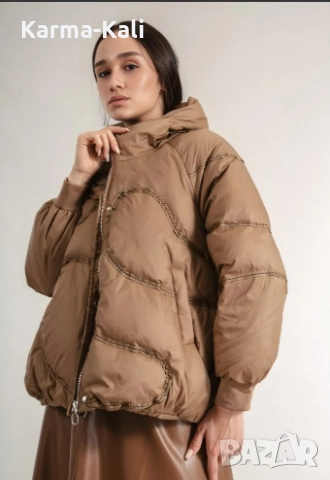 яке с качулка в кафяво Gang, снимка 2 - Якета - 52585948