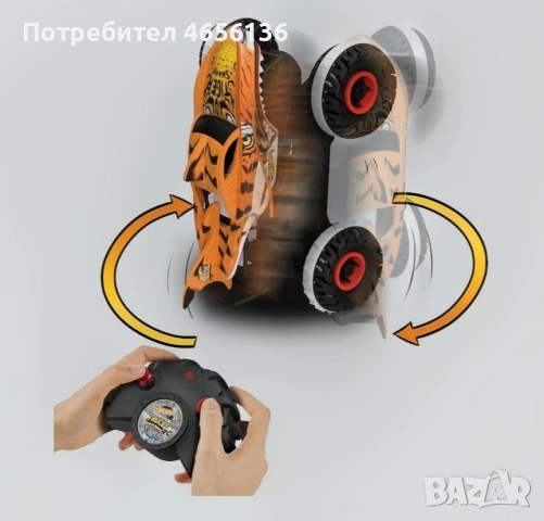 Hot wheels monster truck Tiger Кола с дистанционно Тигър 1:15, снимка 5 - Коли, камиони, мотори, писти - 52731587