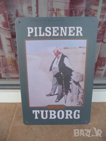 Метална табела бира Tuborg Pilsener реклама Туборг жега топло горещини, снимка 1 - Рекламни табели - 46915487