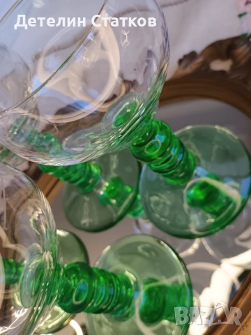 Винтидж, ретро стъклени чаши за вино 4 бр., снимка 8 - Чаши - 54060112