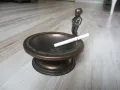 Красив стар меден пепелник, снимка 5