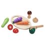 Детски дървен комплект за рязане - зеленчуци (004)