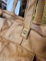 естествена кожа голяма чанта,натурален кафяв цвят  PIECES , снимка 9