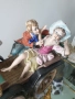 Capodimonte скулптура 45см/Каподимонте стара голяма порцеланова фигура-композиция/карета-любовници, снимка 6