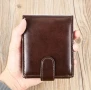 Мъжки луксозен и защитен, тъмнокафяв голям кожен портфейл!, снимка 2