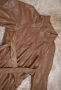 Дълга лъскава кожена рокля в цвят камел с X-образна връзка на талията, размер "S"-"M", снимка 8