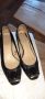 Черни кожени италиански обувки на нисък ток, снимка 2