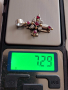 Кръст злато-сребро с инкрустирани рубини и циркони, снимка 10