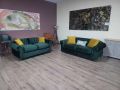 Зелен комплект дивани от плат тройка и двойка Честърфиилд с ф-я сън, снимка 1 - Дивани и мека мебел - 45903999