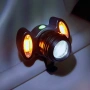LED светлина за велосипед, Фар с три светлини, Ръчен фокус, 600Lumens, снимка 8