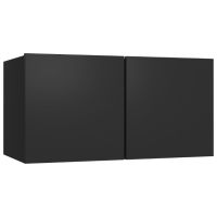 ТВ шкафове, 4 бр, черни, 60x30x30 см, ПДЧ, снимка 7 - Шкафове - 45480669