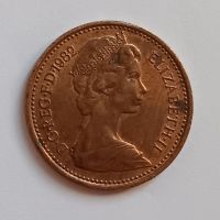 1/2 пени Великобритания 1982 Кралица Елизабет II Английска монета , снимка 1 - Нумизматика и бонистика - 45241143
