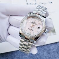 Дамски часовник Rolex Day-Date 36 Pink с автоматичен механизъм, снимка 4 - Дамски - 45418208