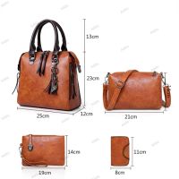 Комбиниран дамски комплект ръчна чанта и портфейл от четири части, 6цвята , снимка 2 - Чанти - 45139584