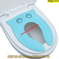Детска тоалетна седалка адаптер с нехлъзгаща се гумена повърхност, сгъваема модел Бухалче - КОД 4173, снимка 7 - За банята - 45525156