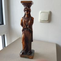 Стара медна статуетка на Кариатида, снимка 1 - Антикварни и старинни предмети - 45399190
