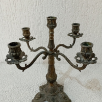 Старинен бароков свещник, снимка 4 - Антикварни и старинни предмети - 44969920