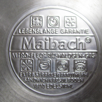 Голяма немска тенджера 27 см неръждаема Maibach бакелитови дръжки, запазена, снимка 7 - Съдове за готвене - 45025244