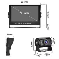 9 ″ LCD монитор с 4 броя камери за видеозапис и заден ход 18 LED, снимка 5 - Аксесоари и консумативи - 45415811
