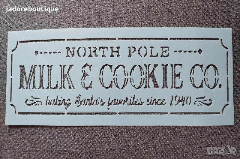 Шаблон стенсил North pole Milk & cookie co. скрапбук декупаж декорация, снимка 1