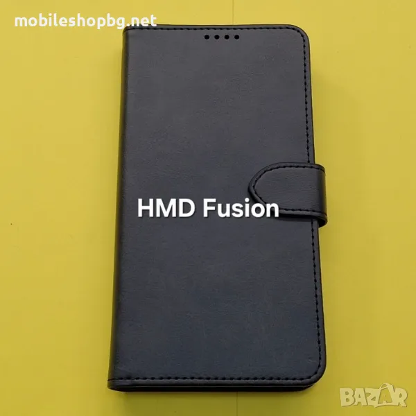 HMD Fusion калъф страничен с прегради и закопчаване черен , снимка 1