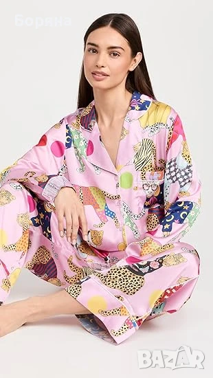 Нов летен дамски сет розов на тигри, снимка 1