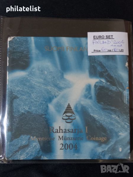 Финландия 2004 – Комплектен банков евро сет от 1 цент до 2 евро + възпоменателен медал, снимка 1