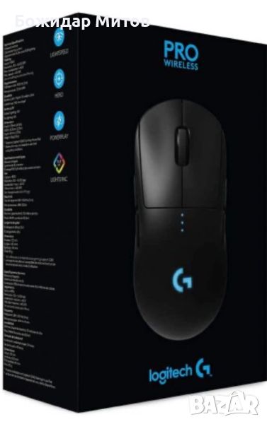 Гейминг мишка Logitech - G Pro НОВА, оптична, безжична, черна, снимка 1