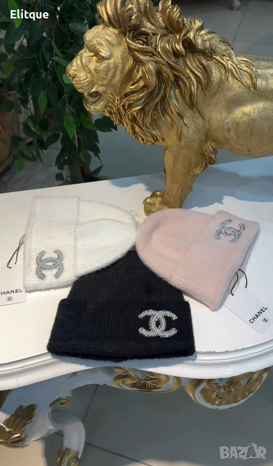 зимни пухени шапки chanel , снимка 1