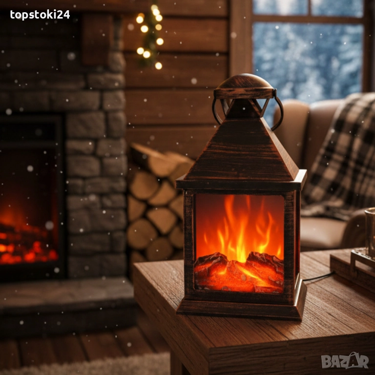 LED Камина-фенер с ефект на тлеещи въглени, снимка 1