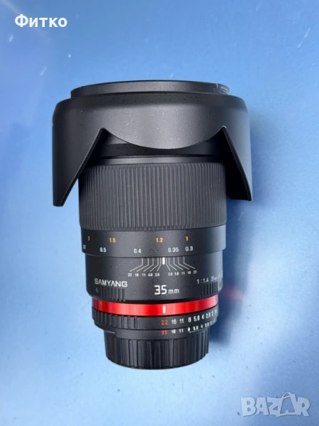Обектив Samyang 35mm f/1.4 AS UMC - Nikon F КАТО НОВ / ОСТРА БРОЙКА, снимка 1