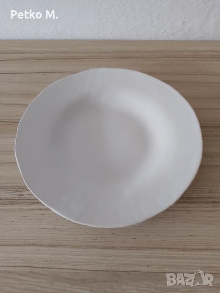 Чиния 22 см - натурална - бял, без шарка, снимка 1