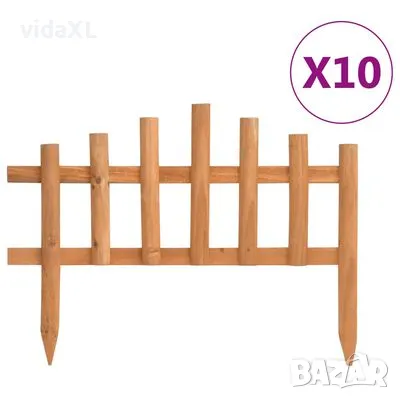 vidaXL Ниски огради за лехи, 10 бр, чам, 4,4 м（SKU:314846）, снимка 1